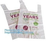 De zak van de BioPlastict-shirt wordt gebruikt die voor haalt voedsel, Composteerbare Beschikbare Biologisch afbreekbare Plastic Zakkenvuilniszak voor Bevroren weg
