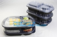 van de de opslagmicrogolf van het 3 compartimenten de plastic voedsel doos van de de Diepvriezer Veilige Plastic Beschikbare lunch, Snel voedselcontainer beschikbaar Ta