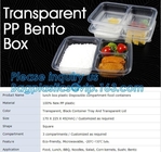 transparante pp-bentodoos, containers van het het compartimentenvoedsel van de lunchdoos de plastic beschikbare, voedsel, lunch, BARBECUE, noedels, salade, graan Kern