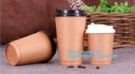 100% biologisch afbreekbare Beschikbare PLA Met een laag bedekte Koffiedocument Kop, de koffiedocument van 9oz hete kop met dekselskoffie om te gaan koppenoem dis