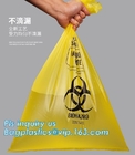 HDPE beschikbare plastic medische biohazardzak van de materialen gele kleur, Autoclavable Polypropyleenzakken met Bericht, pac