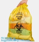 HDPE beschikbare plastic medische biohazardzak van de materialen gele kleur, Autoclavable Polypropyleenzakken met Bericht, pac