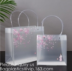 De berijpte pp-Zakken van de Zakken Plastic Gift met de Decoratielevering van Handvatten Doorzichtige Tote Gift Wrapping Flower Package