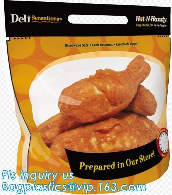 De verse Zak van de Kippenverpakking, die de hete zak van de braadstukkip met handvat, kippenzak opstaan voert gebraden kippenzak uit