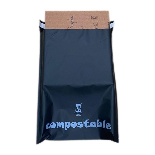eco vriendschappelijke composteerbare biologisch afbreekbare niet plastic polymailers die van het douanemaïszetmeel zakken met embleem posten