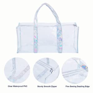 Pvc-Reis Biologisch afbreekbaar het Winkelen van het Handvat Handig Vrouwen van Zakkendrawstring van de de Klanten Opnieuw te gebruiken Manier Pvc Tote Bags 0