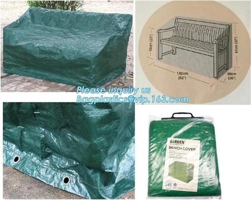 Green Waterproof pe plastic outdoor garden furniture covers,lounge bench covers,funiture series,garden bench cover, bag