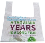 De zak van de BioPlastict-shirt wordt gebruikt die voor haalt voedsel, Composteerbare Beschikbare Biologisch afbreekbare Plastic Zakkenvuilniszak voor Bevroren weg