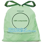 het drawstring van 100%-eco de vriendschappelijke directe composteerbare vuilniszakken van de productiefabriek op broodje, het Verzegelen &amp; Handvat en Customi