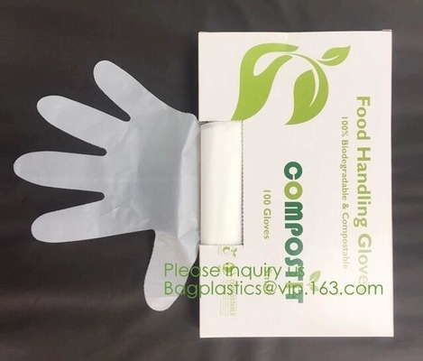 Biologisch afbreekbare en composteerbare PLA-handschoenen, OEM goedkope biologisch afbreekbare keuken beschikbare handschoenen met het O.K. compost h van EN13432 BPI