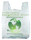 Het organische composteerbare Recycling en de composteerbare zak, vriendschappelijke Composteerbaar van Eco, biobased plastic bageasebagplasti van de t-shirtzak