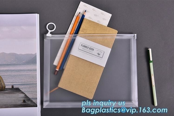 de plastic Zippered-van de de Zakken Naadloze Schuif van EnvelopZip lockkk Waterdichte pp Zak van de de Sluitingsopslag voor A4-Document, Tijdschrift, Memorandum
