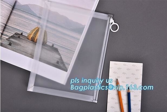 de plastic Zippered-van de de Zakken Naadloze Schuif van EnvelopZip lockkk Waterdichte pp Zak van de de Sluitingsopslag voor A4-Document, Tijdschrift, Memorandum