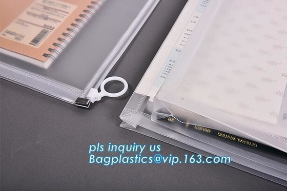 de plastic Zippered-van de de Zakken Naadloze Schuif van EnvelopZip lockkk Waterdichte pp Zak van de de Sluitingsopslag voor A4-Document, Tijdschrift, Memorandum