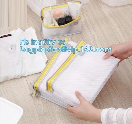 de multifunctionele reiszak in zakvrouwen schakelt zak, toiletry van de de Make-upzak van EVA Mesh zak aangepaste Kosmetische zak in