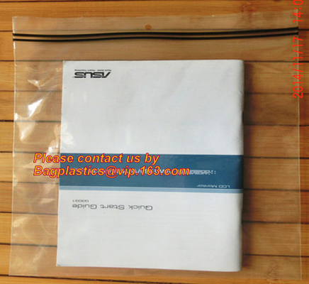 100% de maagdelijke LDPE plastic zak van de schuifritssluiting met klantendruk, ritssluitingszakken, schuiven, de Closetrollen van Servettenweefsels