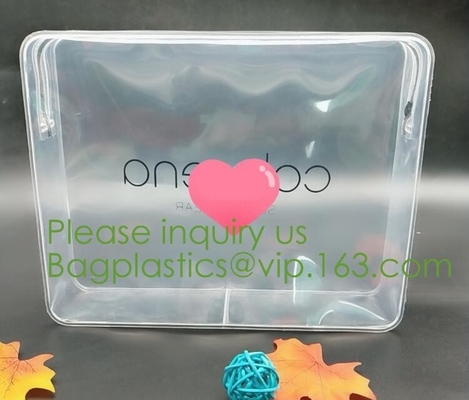 De nylon Zak van Ritssluitingspvc Promotie past Logo Print Transparent-de Plastic Duidelijke Kosmetische Zak van pvc met Niet-geweven Ritssluiting aan