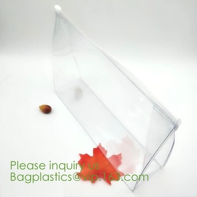 De nylon Zak van Ritssluitingspvc Promotie past Logo Print Transparent-de Plastic Duidelijke Kosmetische Zak van pvc met Niet-geweven Ritssluiting aan