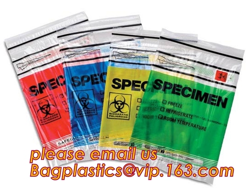 milieuvriendelijke ldpe medische ritssluitingszak/biohazard specimenzak voor Laboratorium, de ritssluitingszak van het laboratoriumspecimen, Laboratoriumwacht biohazard specim