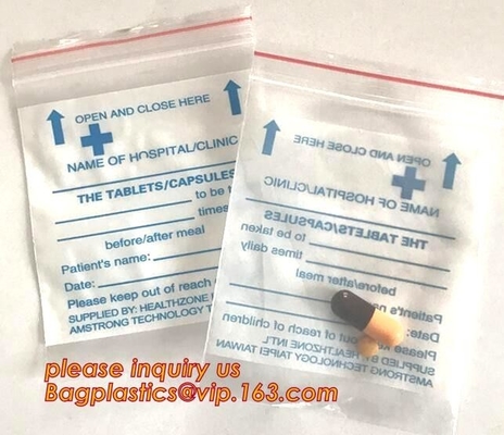 De medische zak van de Ritssluitingsbag/ldpe Medische ritssluiting/de Zak van de Geneeskunderitssluiting, programmeerbaar medisch Zip lockkk-verpakkend de zakpit van de pillencapsule