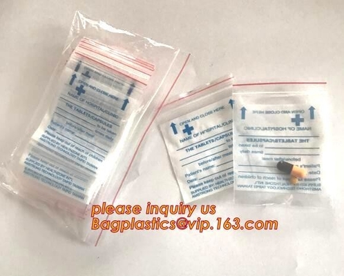 De medische zak van de Ritssluitingsbag/ldpe Medische ritssluiting/de Zak van de Geneeskunderitssluiting, programmeerbaar medisch Zip lockkk-verpakkend de zakpit van de pillencapsule
