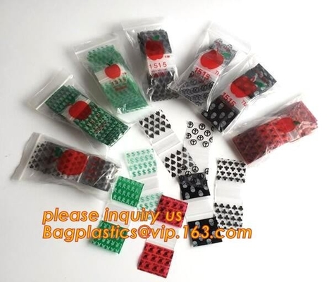 Plastic de Ritssluitingszakken van Apple Mini Zip lockkk Baggies /Small, Baggies voor juwelen verpakking, miniappel baggie, Herb Jewel Pac