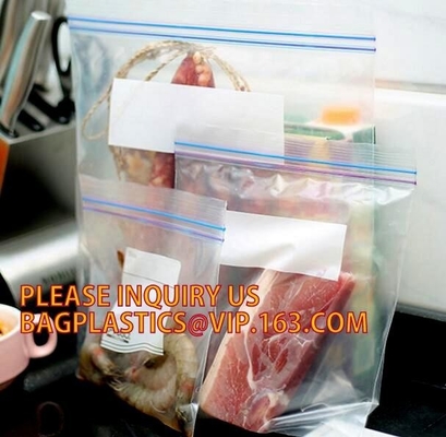 Duidelijke de douaneldpe plastic Zip lockkk van de voedselrang polyzak met kleurenvakverpakking, LDPE griplock ritssluiting baggies met douane p