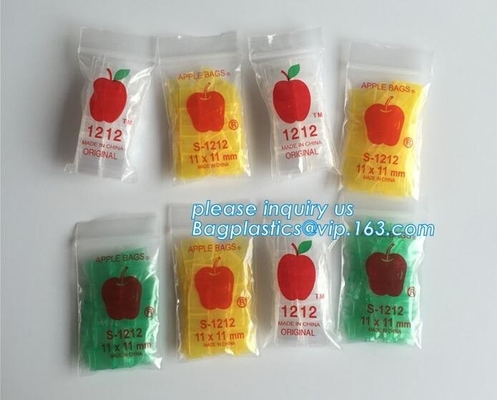 1515 minizakken van appelZip lockkk, appel baggies drukten miniZip lockkk-zak met verschillende grootte van de leverancier van China, minigrip