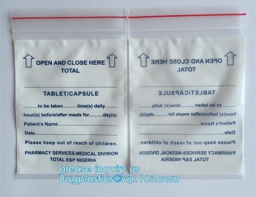 De medische zakken van de het bewijsritssluiting van het poeder plastic kind/de sachet kruidenpillen pakken de zak van de aluminiumfolie, de medische zakken van de greepverbinding in