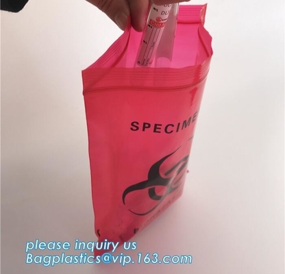 Medische het Specimenzakken van de BioHazardritssluiting, LDPE Biohazard de Zak van SpecimenZip lockkk voor Laboratorium, Laboratoriumzakken /Specimen Bags/zi