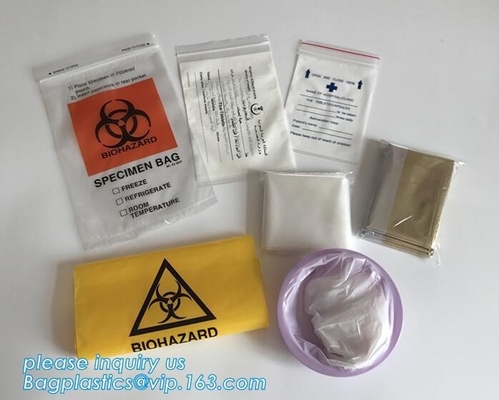 Medische het Specimenzakken van de BioHazardritssluiting, LDPE Biohazard de Zak van SpecimenZip lockkk voor Laboratorium, Laboratoriumzakken /Specimen Bags/zi