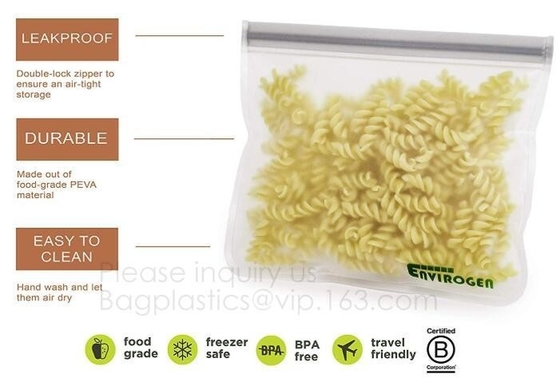 Opnieuw te gebruiken van de de Opslagzak van het Siliconevoedsel Wasbare het Silicone Verse Zak voor Vruchten bagea van het Behoudsbagplastics van het Groentenvlees