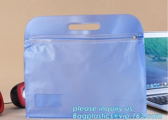 De biologisch afbreekbare douane kleurde van de het documentomslag a4 van pvc zipfile van de het documentzak van de de polyesterritssluiting van de het documentzak waterdichte bageas