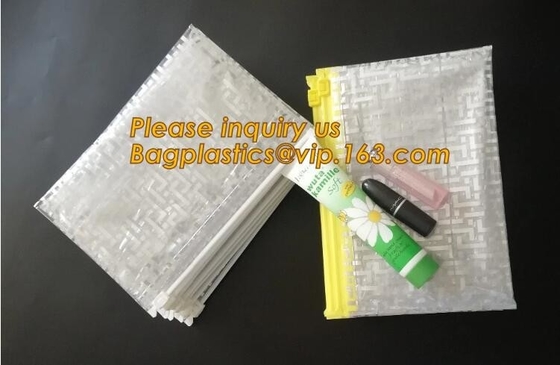 De kosmetische Roze Schuif vulde Zak/Holografische Zip lockkk-Zak met Bel, de Holografische Metaal Opgevulde op Zak van de Ritssluitingsbel/Schuif