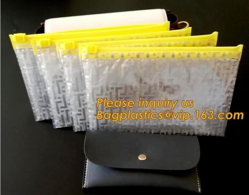 De Zakritssluiting Opgevulde Zak van de Zip lockkkbel met EMBLEEM voor Schoonheidsmiddel, de ritssluitingszak die van de douane kleurrijke metaalbel Cosmeti verpakken