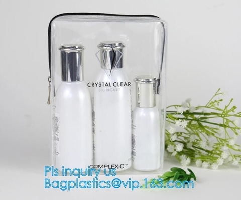 kosmetische zak van pvc van de make-upzak draagt de mini duidelijke, pvc-de Zak van de Zakkentote clear transparent cosmetic travel van de make-upzak, behandelt