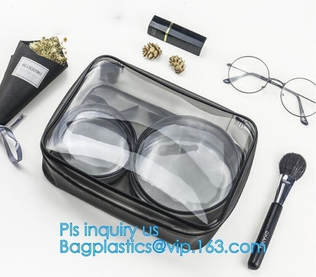 kosmetische zak van pvc van de make-upzak draagt de mini duidelijke, pvc-de Zak van de Zakkentote clear transparent cosmetic travel van de make-upzak, behandelt
