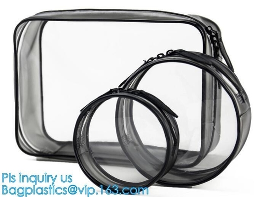 kosmetische zak van pvc van de make-upzak draagt de mini duidelijke, pvc-de Zak van de Zakkentote clear transparent cosmetic travel van de make-upzak, behandelt