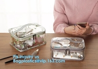 De Zak van Mini Cosmetics Clear Pvc Zipper van de reisorganisator met Handvatten, vinylpvc-reis kosmetische verpakkende zak met ritssluiting,