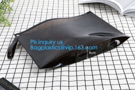 Zip lockkkzak met handvat &amp; schuif, reclosable zak van de schuifZip lockkk van pvc duidelijke plastic, Opnieuw te gebruiken schuif wit klein nylon cle