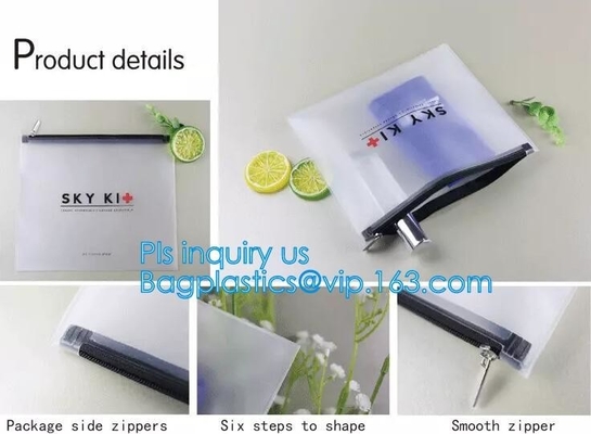 De milieuvriendelijke Duidelijke Reis EVA Cosmetic Bag met de Sluiting van de Schuifritssluiting, de druk van de steenschuif paste berijpte pvc-zak aan