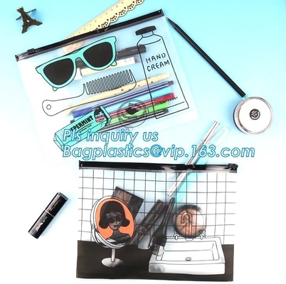 Waterdichte Zip lockkk-van de de Reis Kosmetische Zak van schuifpvc de Make-uporganisator Bag voor Vrouwenmeisjes, het pitzak van pvc van Eva voor bevorderingspa