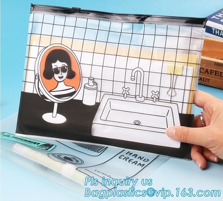 Waterdichte Zip lockkk-van de de Reis Kosmetische Zak van schuifpvc de Make-uporganisator Bag voor Vrouwenmeisjes, het pitzak van pvc van Eva voor bevorderingspa