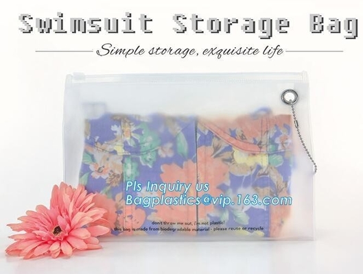 Draagbare Duidelijke pvc-Kosmetische de Make-upzak van de Schuifritssluiting, toiletry van de schuifpvc van het Waterbewijs kosmetische zak van de zak de vinylstrandkleding