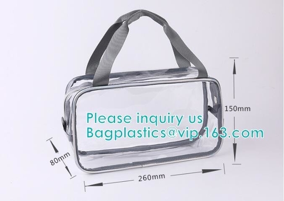 de reis draagt de make-upzak van luchthaven duidelijke pvc, Toiletry de Kosmetische Zak van de Schoonheidsmake-up, het verstand van de de make-upzak van pvc van reistoebehoren
