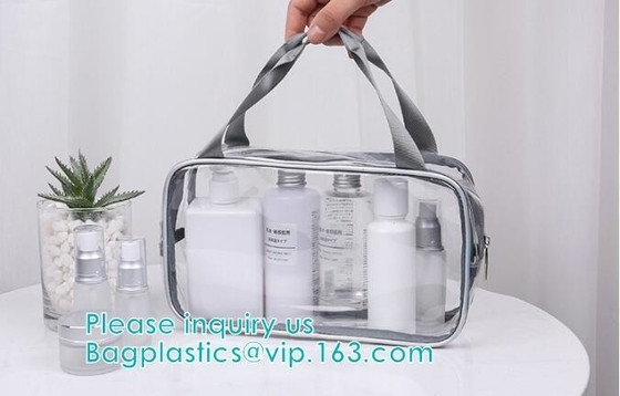 de reis draagt de make-upzak van luchthaven duidelijke pvc, Toiletry de Kosmetische Zak van de Schoonheidsmake-up, het verstand van de de make-upzak van pvc van reistoebehoren