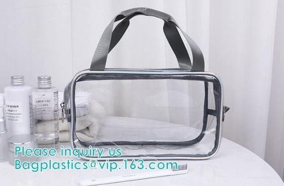 de reis draagt de make-upzak van luchthaven duidelijke pvc, Toiletry de Kosmetische Zak van de Schoonheidsmake-up, het verstand van de de make-upzak van pvc van reistoebehoren
