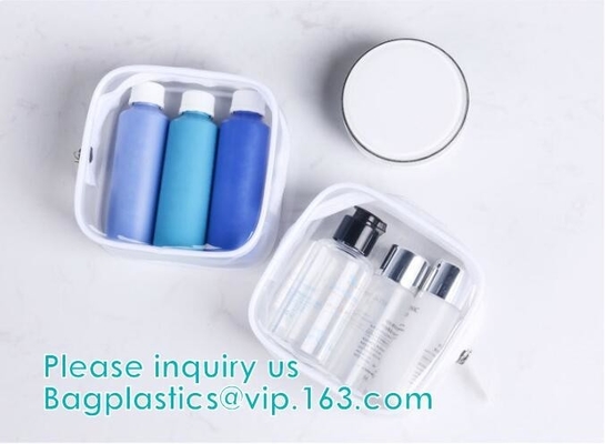 schitter pvc-make-upzak voor meisje, Toiletry van OrganisatorPouches ToteTravel Kosmetische Zak van Zakken de Transparante pvc, handvatdrager