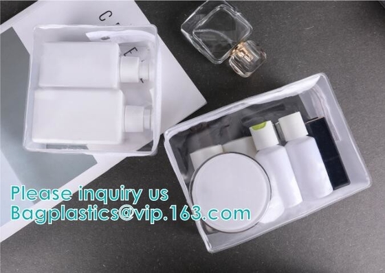 van de de make-up doet de vastgestelde zak van reispvc promotiezakken, Duidelijke de Reismake-up van de Schoonheidsmiddelendoos de Zak van Organisatorbag pink toiletry met in zakken
