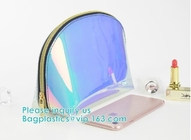 Het holografische hologram die van de douanelaser pvc-kosmetische de make-upzak van zakpvc, Metaal Zilveren Iriserende Holografisch van Vrouwen naaien